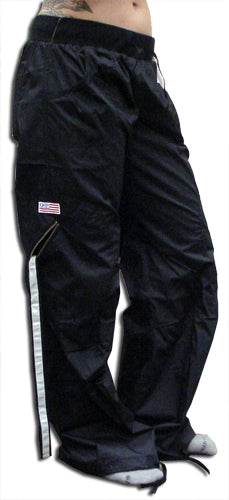 Comfort Waist Circular Pocket UFO Girls Hipster Pants (Black)