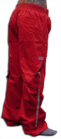 Comfort Waist Circular Pocket UFO Girls Hipster Pants (Red)