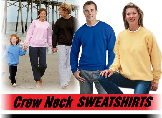 Crew Neck Sweatshirts For Men & Women - Crewneck Sweatshirt (White)
