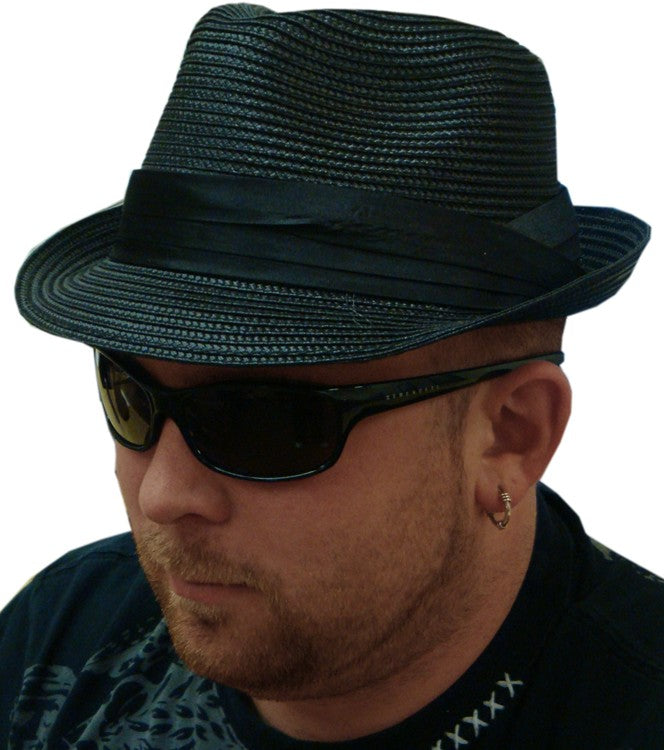 Cuban Miami Style Fedora Hat (Black)