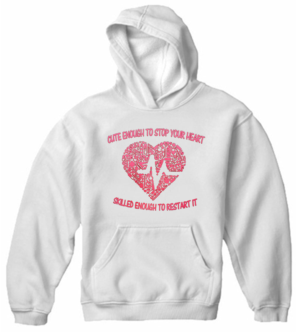 Cute Enough To Stop Your Heart Adult Hoodie