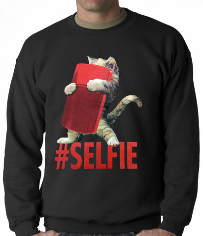 Cute #Selfie Kitten Adult Crewneck