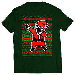Dabbing Santa Ugly Christmas Kids T-shirt Forest Green
