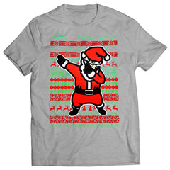 Dabbing Santa Ugly Christmas Kids T-shirt Light Grey