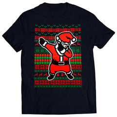 Dabbing Santa Ugly Christmas Kids T-shirt Navy Blue