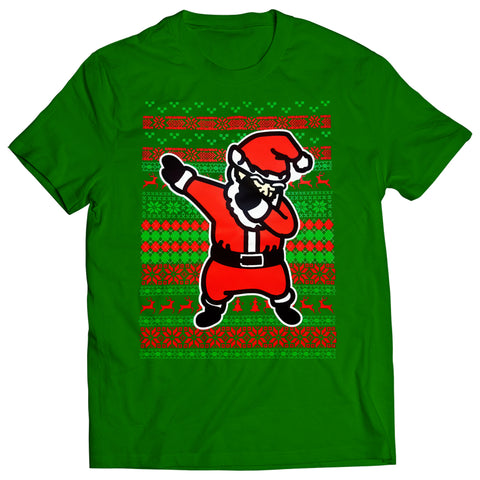 Dabbing Santa Ugly Christmas Kids T-shirt Kelly Green