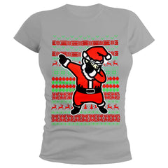 Dabbing Santa Ugly Christmas Ladies T-shirt