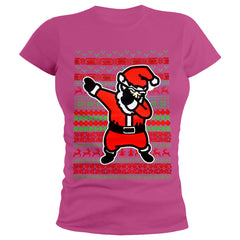 Dabbing Santa Ugly Christmas Ladies T-shirt