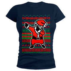 Dabbing Santa Ugly Christmas Ladies T-shirt