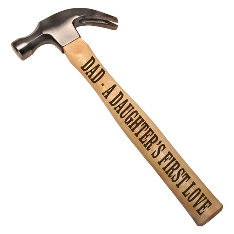 Dad - A Daughter's First Hero DIY Gift Engraved Wood Handle Steel Hammer