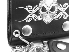 Death Skull Genuine Leather Chain Wallet