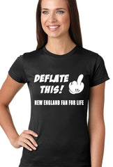 Deflate This! Middle Finger New England Fan For Life Girls T-shirt