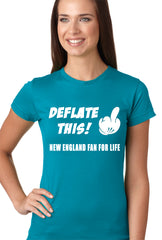 Deflate This! Middle Finger New England Fan For Life Girls T-shirt