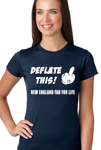 Deflate This! Middle Finger New England Fan For Life Girls T-shirt