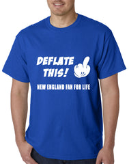 Deflate This! Middle Finger New England Fan For Life Mens T-shirt