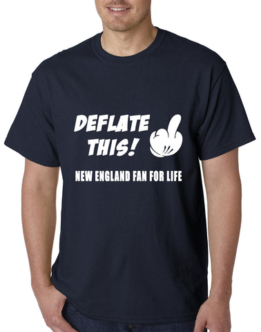Deflate This! Middle Finger New England Fan For Life Mens T-shirt