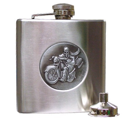 Deluxe 7 oz Stainless Steel Biker Flask 