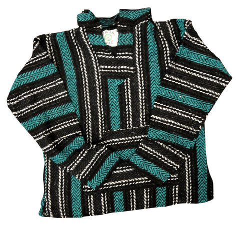 Deluxe Baja - Original Mexican Baja Hoodie (Black/White/Teal)