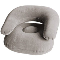 Deluxe Comfort Velvet Inflatable Adult Size Chair (Grey) On Sale!