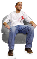 Deluxe Comfort Velvet Inflatable Adult Size Chair (Grey) On Sale!