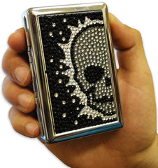 Deluxe Stone Cigarette Case With Skulls (For Regular's & 100's)
