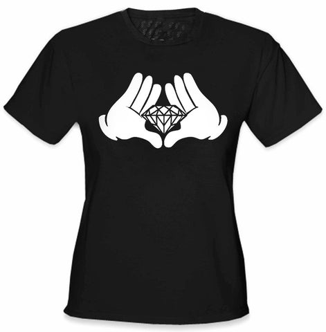 Diamond Cartoon Hands Girl's T-Shirt