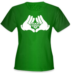 Diamond Cartoon Hands Girl's T-Shirt