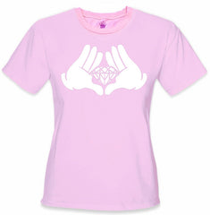 Diamond Cartoon Hands Girl's T-Shirt