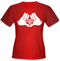 Diamond Cartoon Hands Girl's T-Shirt