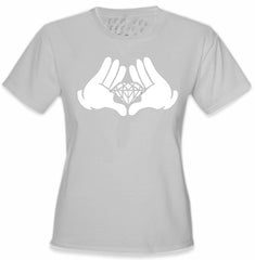 Diamond Cartoon Hands Girl's T-Shirt