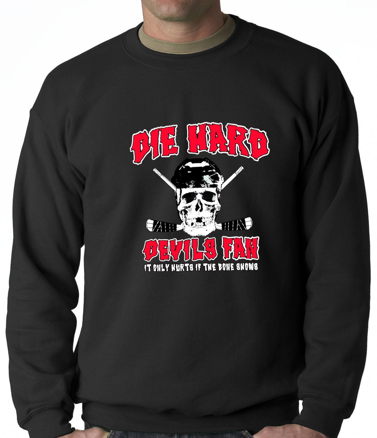 Die Hard Devils Fan Hockey Crewneck Sweatshirt