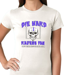Die Hard Ravens Fan Football Girls T-shirt White