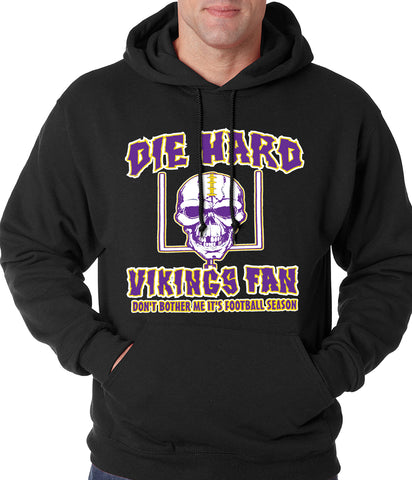 Die Hard Vikings Football Fan Adult Hoodie