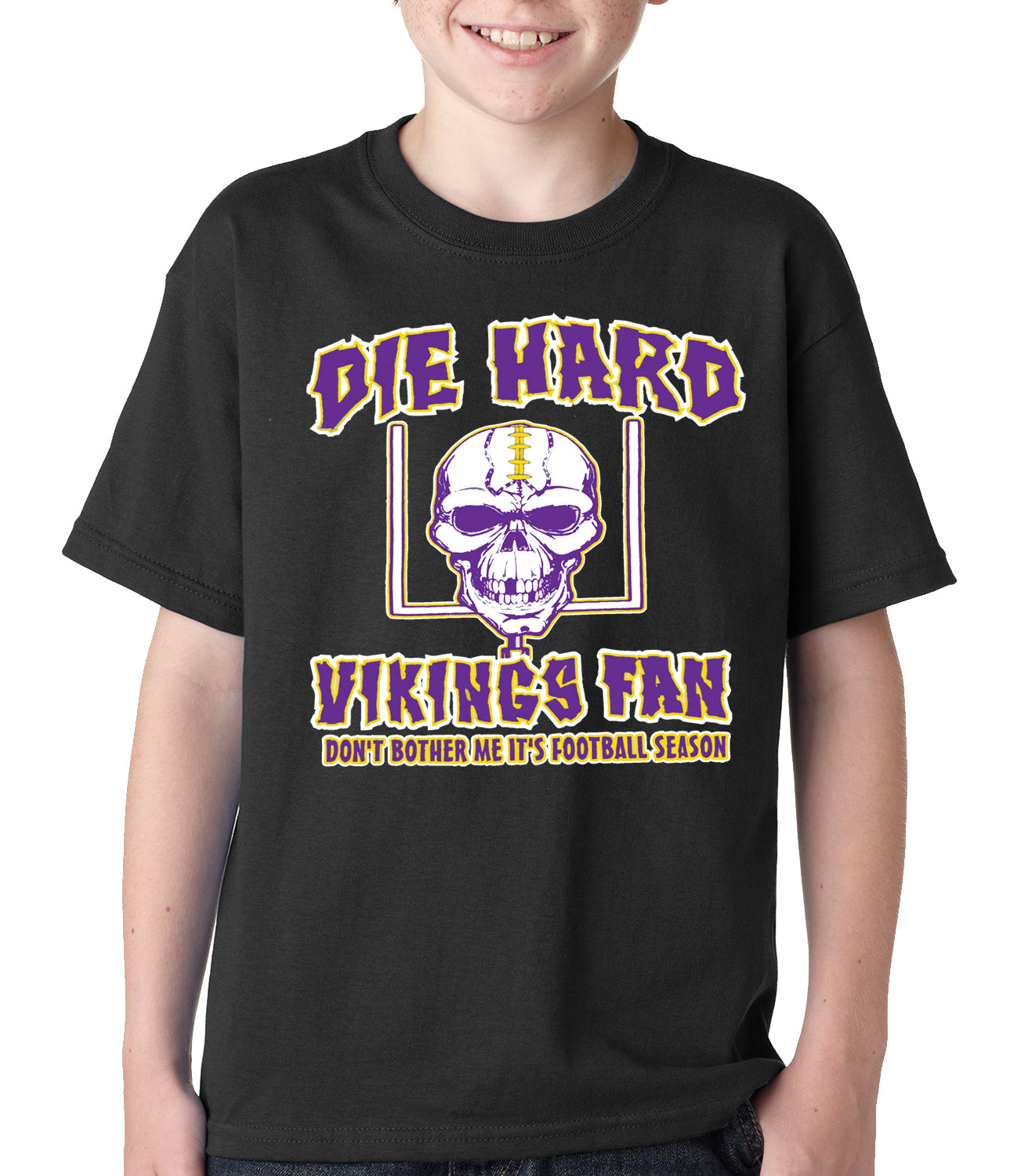 Die Hard Vikings Football Fan Kids T-shirt