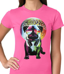 Disco Pug Ladies T-shirt