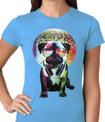 Disco Pug Ladies T-shirt