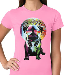 Disco Pug Ladies T-shirt