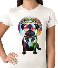 Disco Pug Ladies T-shirt