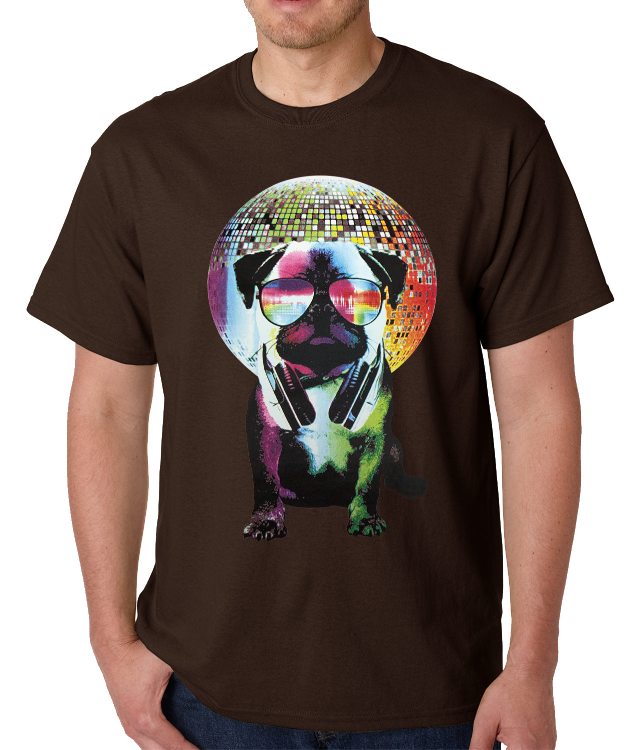 Disco Pug Mens T-shirt