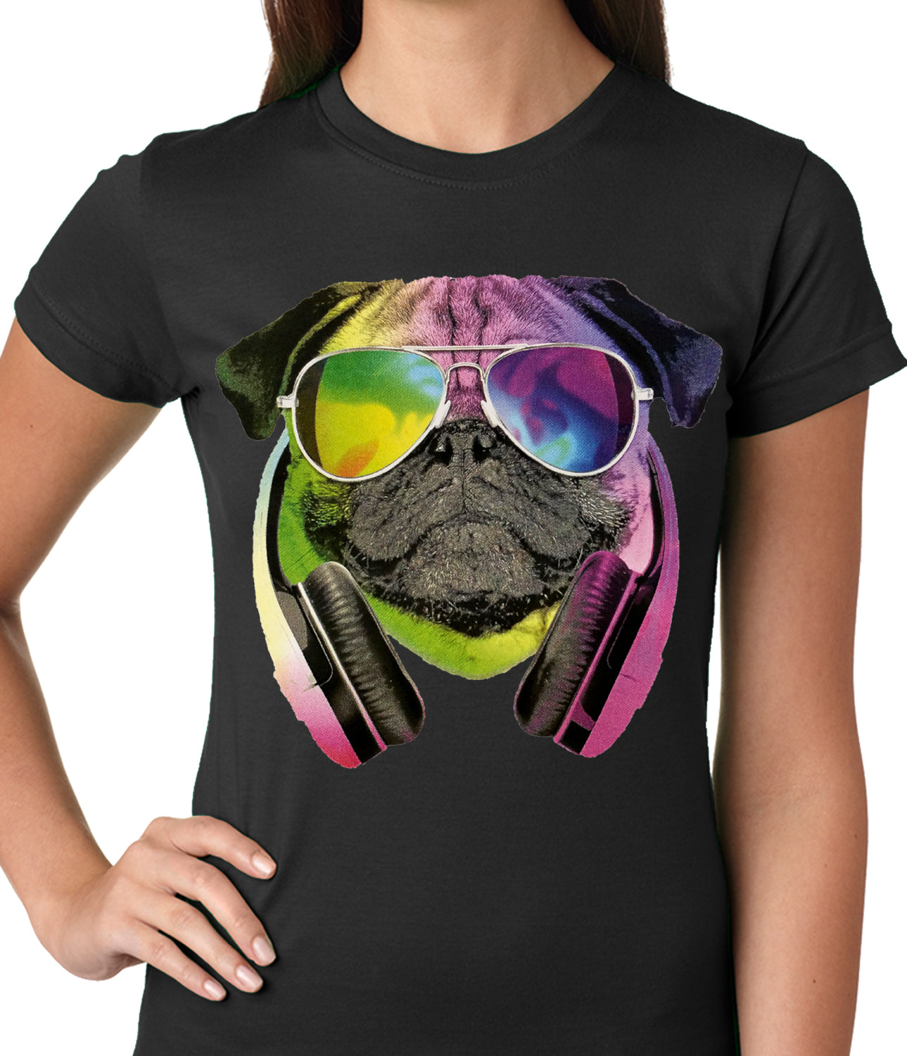 DJ Pug Ladies T-shirt