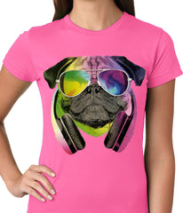 DJ Pug Ladies T-shirt