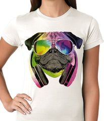DJ Pug Ladies T-shirt