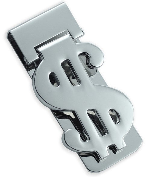 Dollar Sign Hinged Money Clip (Silver)