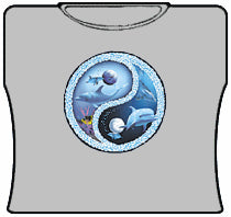 Dolphin Ying Yang Girls T-Shirt (Grey)