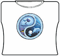 Dolphin Ying Yang Girls T-Shirt (White)