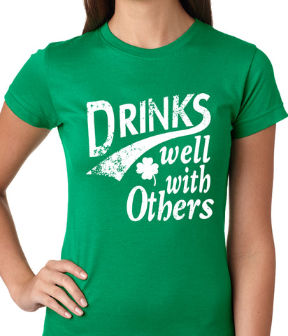 Drinks Well With Other Irish St. Patrick's Day Girls T-shirt
