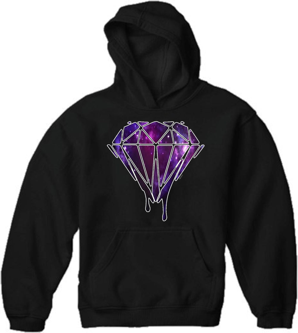 Dripping Purple Galaxy Diamond Adult Hoodie