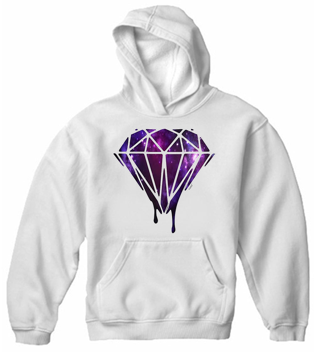 Dripping Purple Galaxy Diamond Adult Hoodie