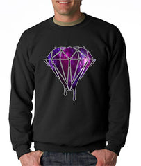 Dripping Purple Galaxy Diamond Crew Neck Sweatshirt