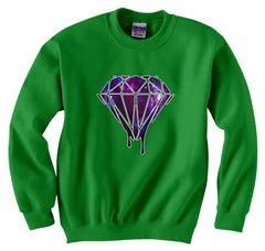 Dripping Purple Galaxy Diamond Crew Neck Sweatshirt